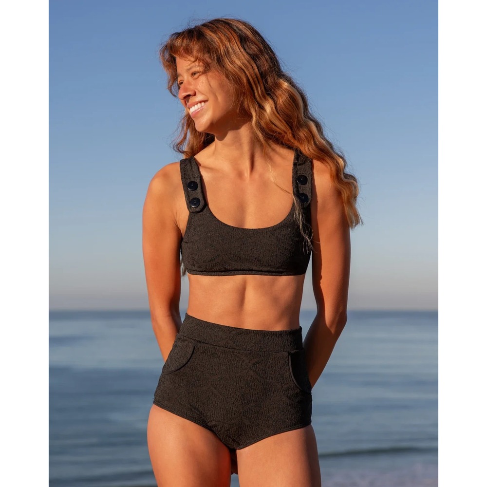 Free People Seea Georgia Bikini Top Size Small Black